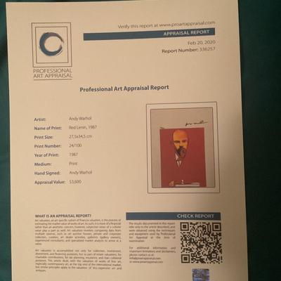 1987 Andy Warhol Appraised At $3,600 Value Print