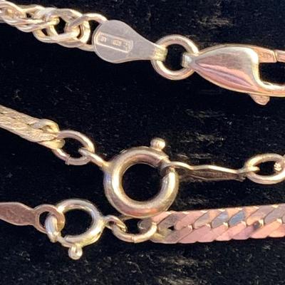 THREE Sterling Silver Necklaces - 25 Grams