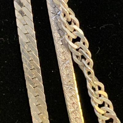 THREE Sterling Silver Necklaces - 25 Grams