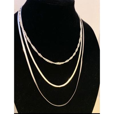 THREE Sterling Silver Necklaces - 25 Grams