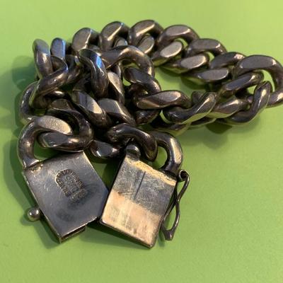 Pineda Designed Heavy Solid Mexican Silver Chain Bracelet