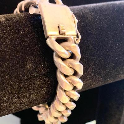 Pineda Designed Heavy Solid Mexican Silver Chain Bracelet
