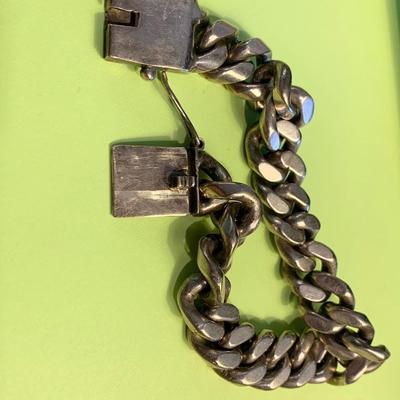 Pineda Designed Heavy Solid Mexican Silver Chain Bracelet