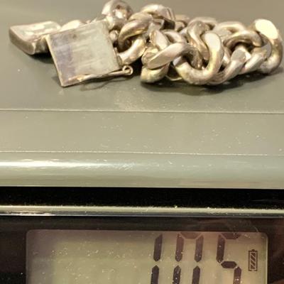Pineda Designed Heavy Solid Mexican Silver Chain Bracelet