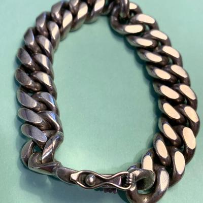 Pineda Designed Heavy Solid Mexican Silver Chain Bracelet