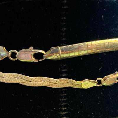 TWO Italy Made Sterling Silver Chokers - 30 grams
