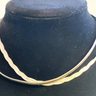 TWO Italy Made Sterling Silver Chokers - 30 grams