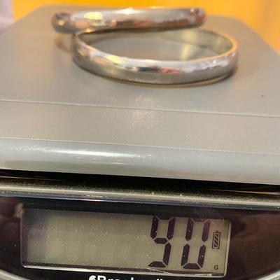 TWO Mexican Designer Hallmarked Silver Bangle Bracelets - 90 grams
