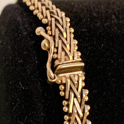 Classy 7.5” Wheat Wove Style 14k Gold Bracelet - 13 grams