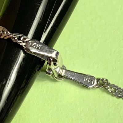Stuller 14k White Gold Necklace / Wishbone Bib V Pendant & Diamonds