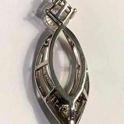 Stuller 14k White Gold Necklace / Wishbone Bib V Pendant & Diamonds