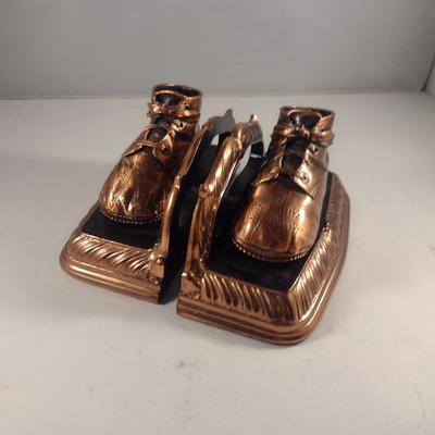 Bronzed Baby Shoes Bookends