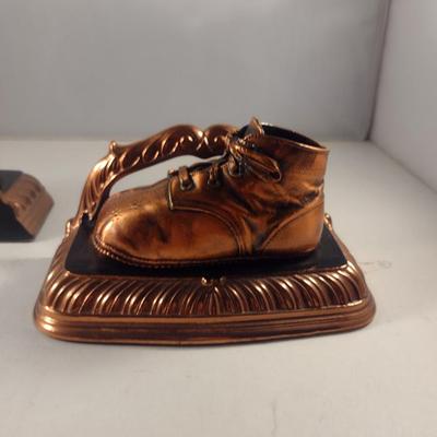 Bronzed Baby Shoes Bookends