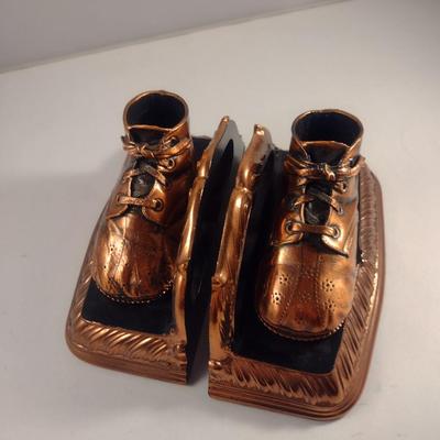 Bronzed Baby Shoes Bookends