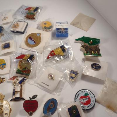 Vast Collection of Lion's Club Pins- Mostly North Carolina