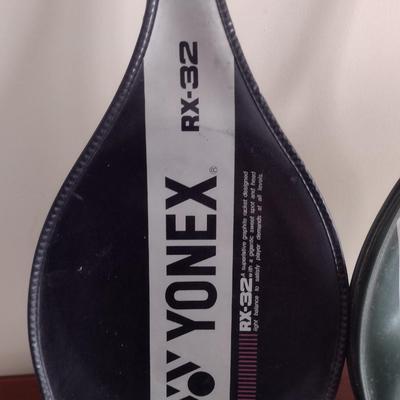 Pair of Yonex Tennis Racquets with Covers- RX-32 and Carbonex 8