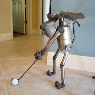 Vintage Yardbirds Metal Junkyard Dog Golf Sculpture