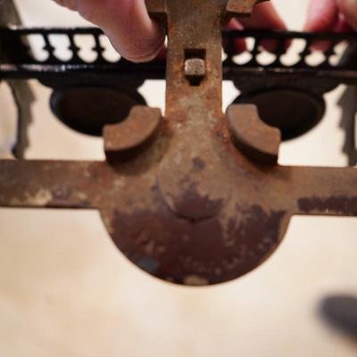 Antique Cast Iron Double Inkwell Desk Set