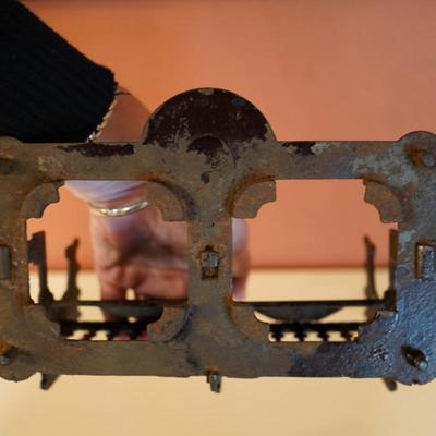 Antique Cast Iron Double Inkwell Desk Set