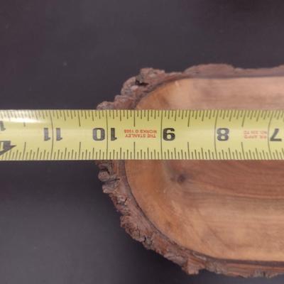 Hand Crafted Black Walnut Curved Tray- Signed by Artist- Approx 10 1/4" Long