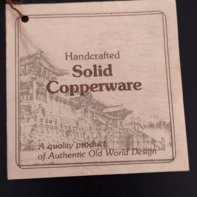 Solid Copper Round Serving Tray- New with Tag- Approx 12" in Diameter