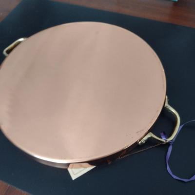 Solid Copper Round Serving Tray- New with Tag- Approx 12" in Diameter