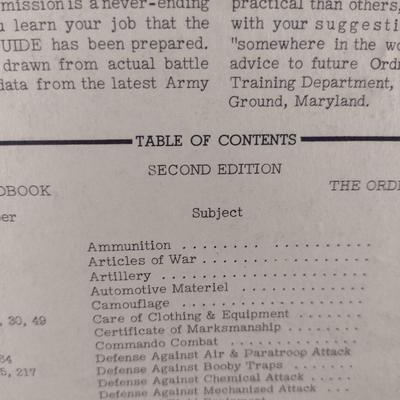 Vintage 'The Ordnance Soldier's Guide' Spiral Bound Booklet- WWII