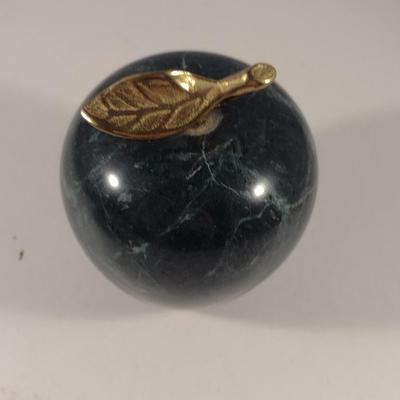 Marble Apple Shaped Paperweight by Andrea Sadek- Approx 3 3/4" Tall