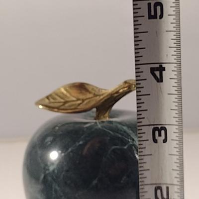 Marble Apple Shaped Paperweight by Andrea Sadek- Approx 3 3/4" Tall