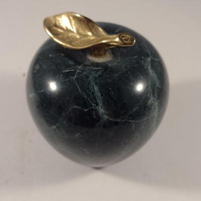 Marble Apple Shaped Paperweight by Andrea Sadek- Approx 3 3/4" Tall
