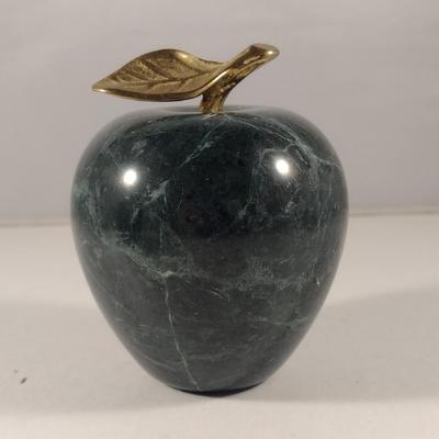 Marble Apple Shaped Paperweight by Andrea Sadek- Approx 3 3/4" Tall