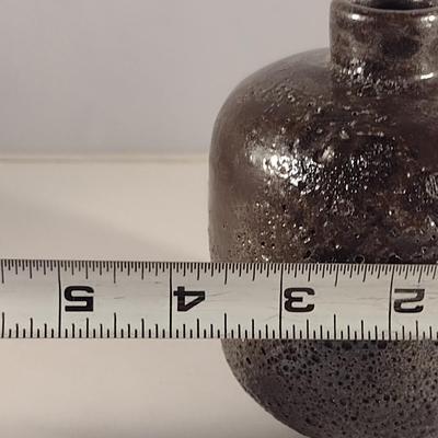 Glazed Rough Surface Pottery Vase- Approx 5" Tall