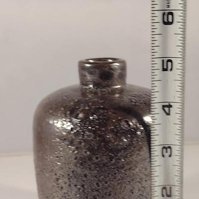 Glazed Rough Surface Pottery Vase- Approx 5" Tall