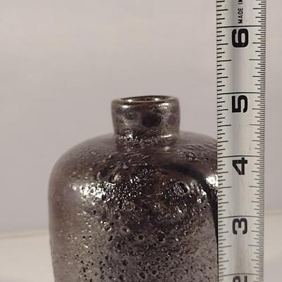 Glazed Rough Surface Pottery Vase- Approx 5" Tall