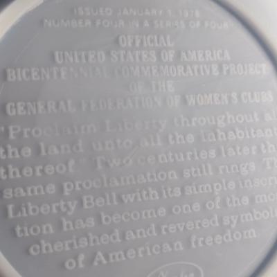 Fenton 'Proclaim Liberty Throughout All the Land' Commemorative Plate in Antique Powder Blue- Approx 8" in Diameter