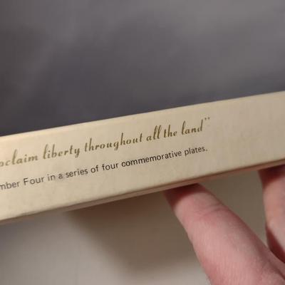 Fenton 'Proclaim Liberty Throughout All the Land' Commemorative Plate in Antique Powder Blue- Approx 8" in Diameter