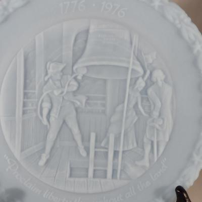Fenton 'Proclaim Liberty Throughout All the Land' Commemorative Plate in Antique Powder Blue- Approx 8" in Diameter