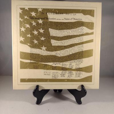 Fenton 'Proclaim Liberty Throughout All the Land' Commemorative Plate in Antique Powder Blue- Approx 8" in Diameter