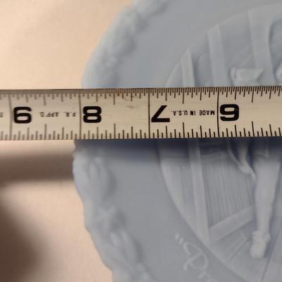 Fenton 'In God We Trust' Commemorative Plate in Antique Powder Blue- Approx 8" in Diameter