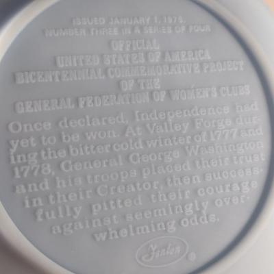 Fenton 'In God We Trust' Commemorative Plate in Antique Powder Blue- Approx 8" in Diameter