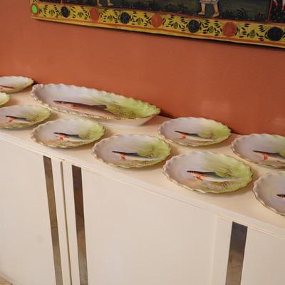 Antique Limoges Porcelain Fish Service 11 Piece Set