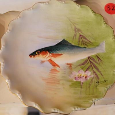 Antique Limoges Porcelain Fish Service 11 Piece Set