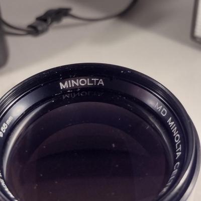 Minolta XG7 Camera with Celtic 135 mm 1:2.8 Lens, Auto 320 X Flash, and Carry Case