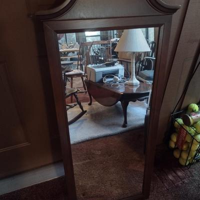 Wood Framed Wall Mirror- Approx 46" Tall, 18 1/2" Wide