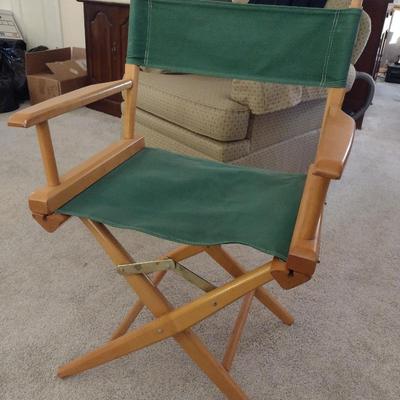 Wood Frame Folding Director's Chair with Canvas Seat