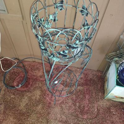 Metal Plant Stand- Approx 9 3/4" in Diameter, 32 1/2" Tall