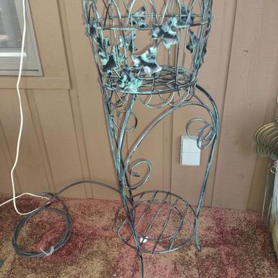 Metal Plant Stand- Approx 9 3/4" in Diameter, 32 1/2" Tall