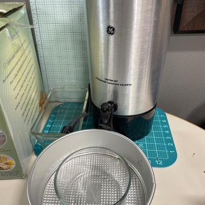 1.5 bread machine, 42 cup coffee urn and other baking items