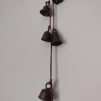 String of Brass Bells- Hangs Approx 33 1/2" Long