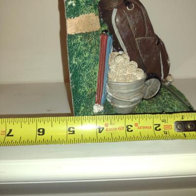 Pair of Golf Design Bookends- Approx 7" Tall